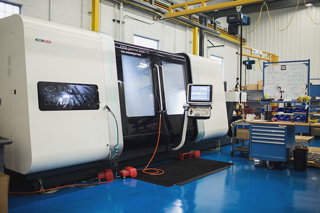 Machining centers on a working shop floor